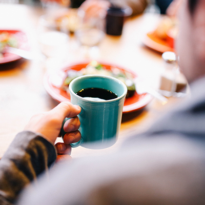 a coffee with salad